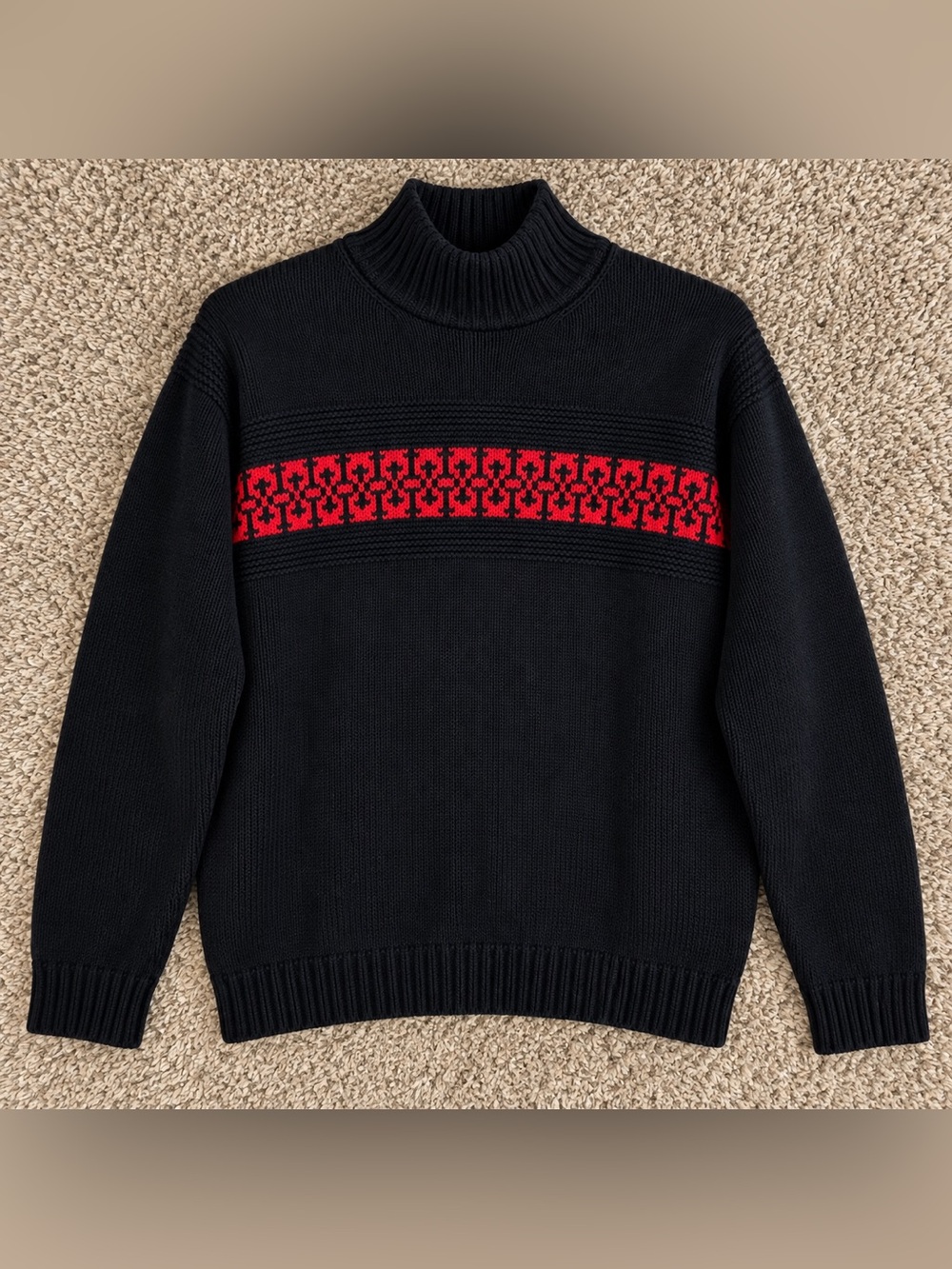 Vintage Y2K Tommy Hilfiger 100% Lambswool Mock Neck Sweater L